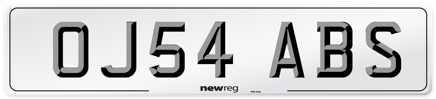 OJ54 ABS Number Plate from New Reg